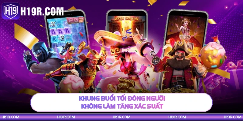 Khung buổi tối đông người không làm tăng xác suất
